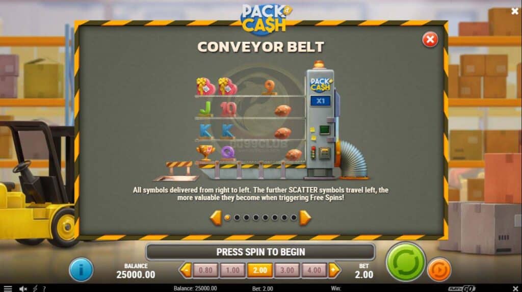 conveyor belt pack and cash slotxoeasy