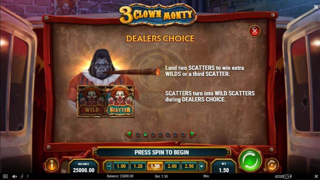 dealers choice 3 clown monty slotxoeasy