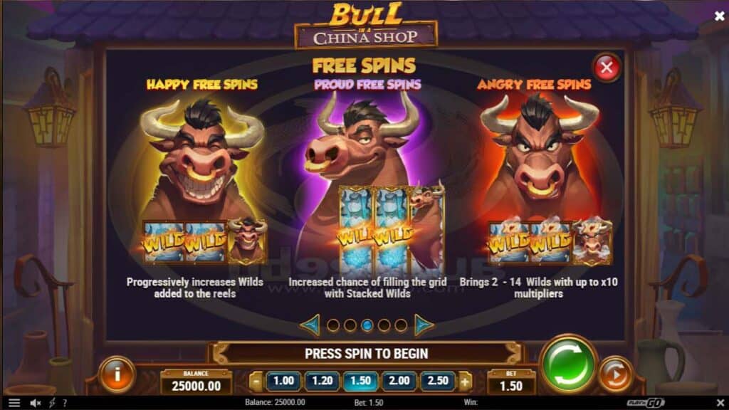 free spins bull in a china shop slotxoeasy