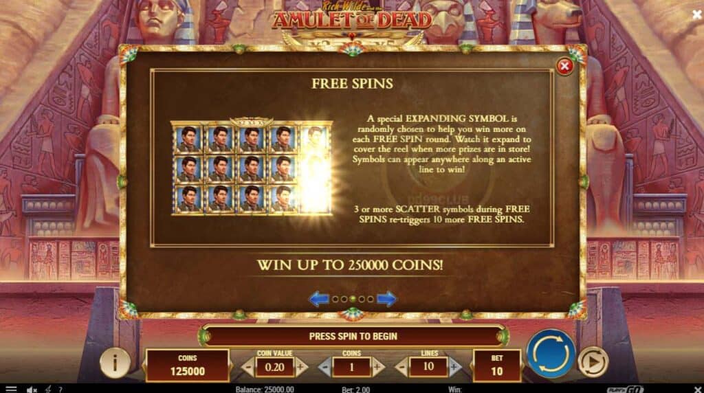free spins rich wilde and the amulet of dead slotxoeasy