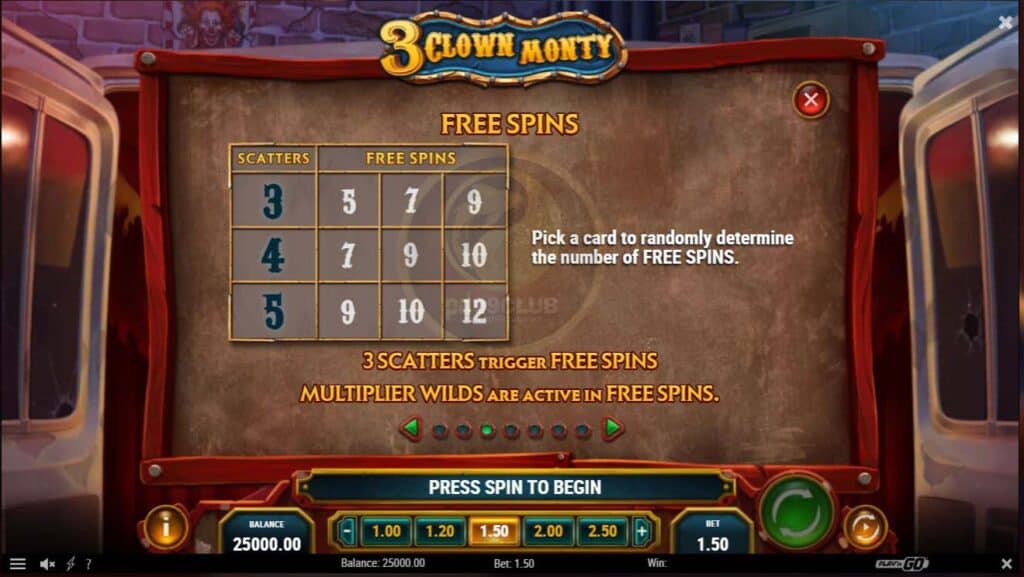 free spins 3 clown monty slotxoeasy