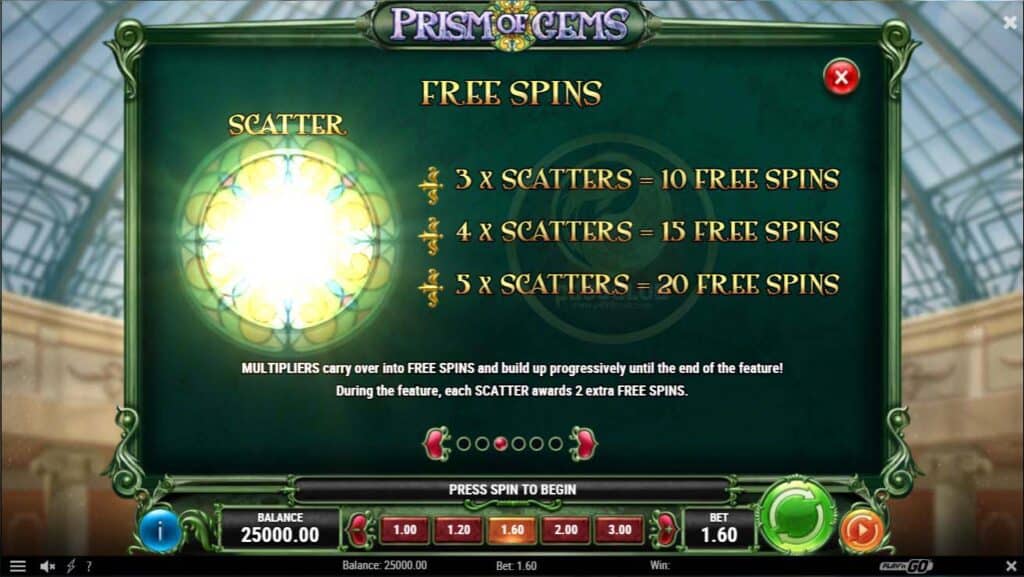 free spins&scatter prism of gems slotxoeasy