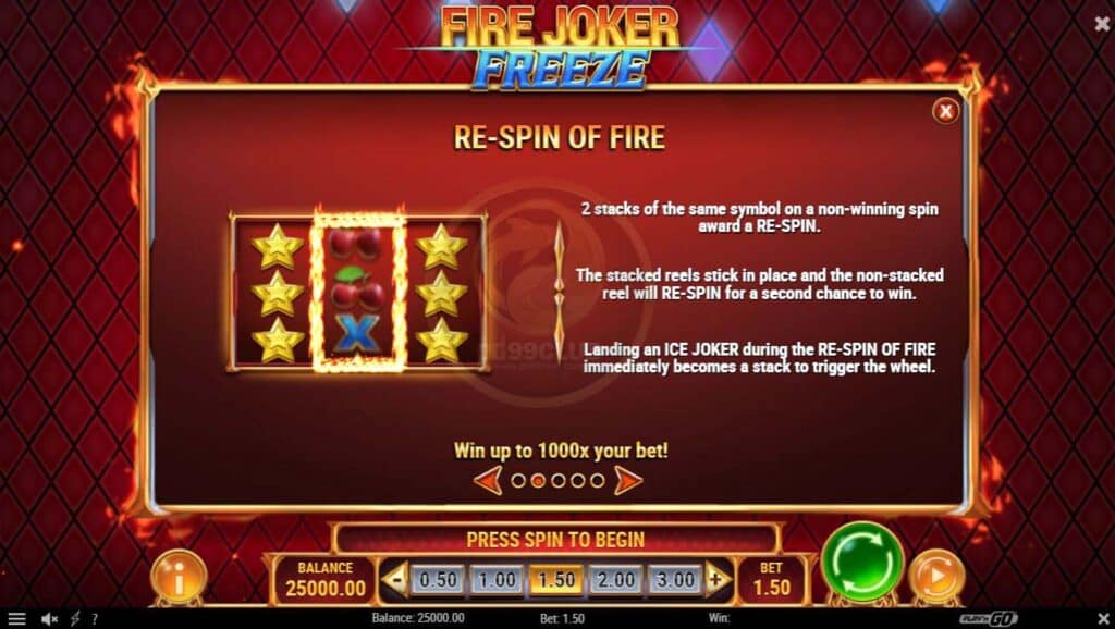 re-spin of fire fire joker freeze slotxoeasy