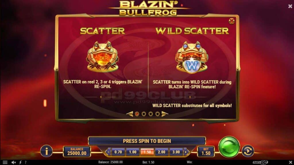 scatter&wild scatter blazin bullfrog slotxoeasy