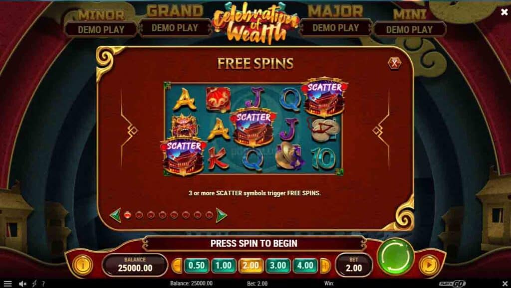 free spins celebration of wealth mgm99win