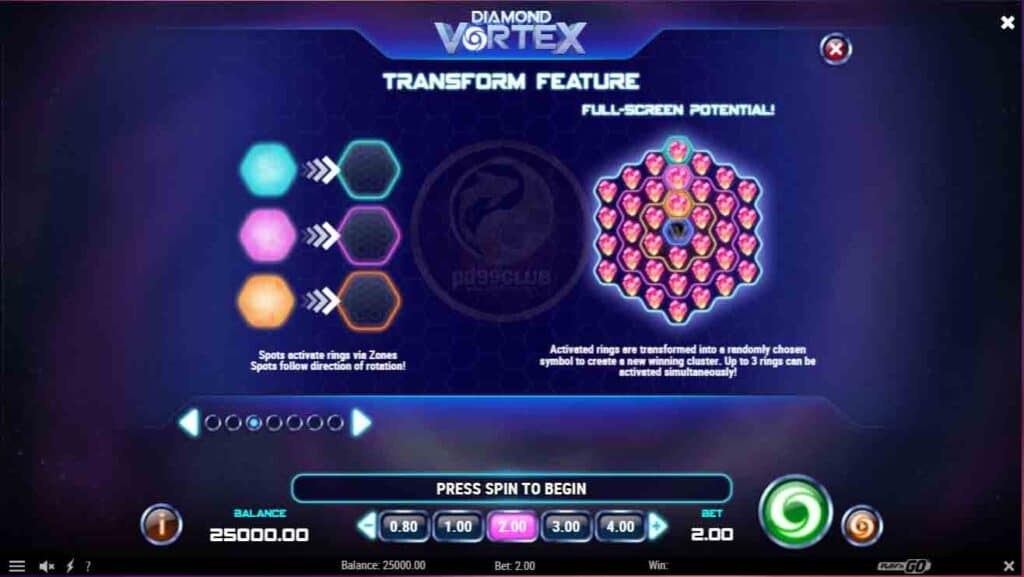 transform feature diamond vortex mgm99win